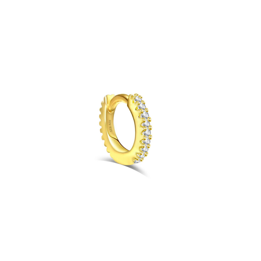 7mm full round CZ huggie hoop earring. - Image 5
