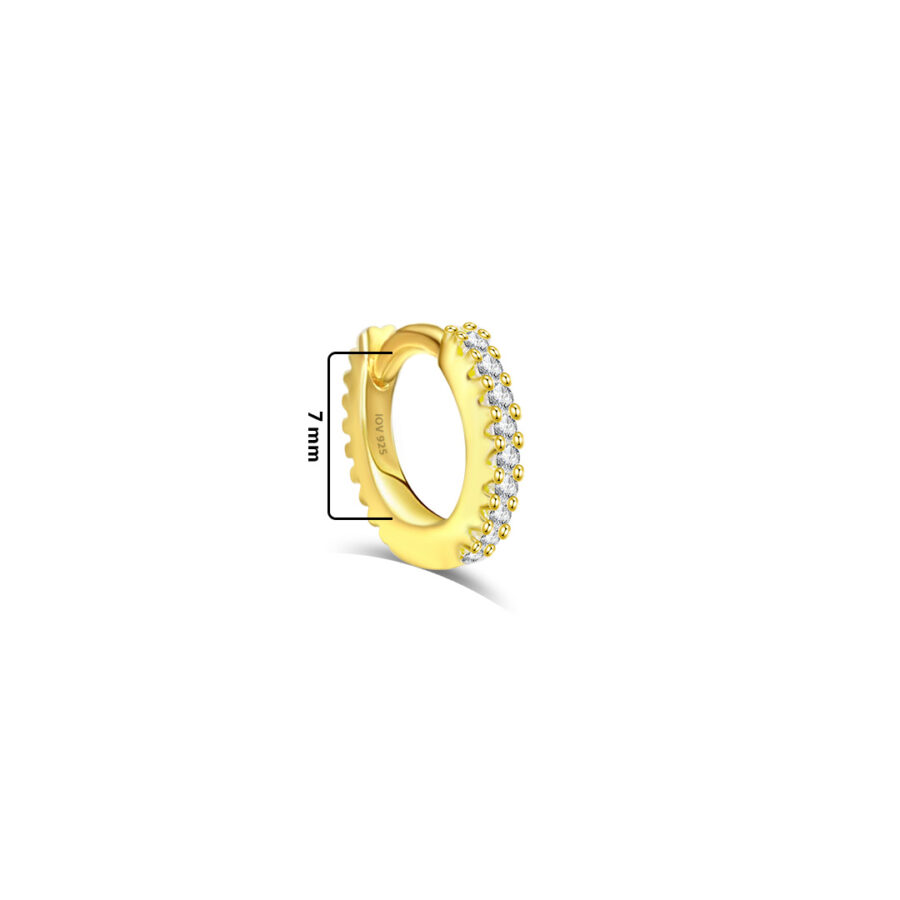 7mm full round CZ huggie hoop earring. - Image 3