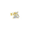 Cluster of different stone shapes stud earring.