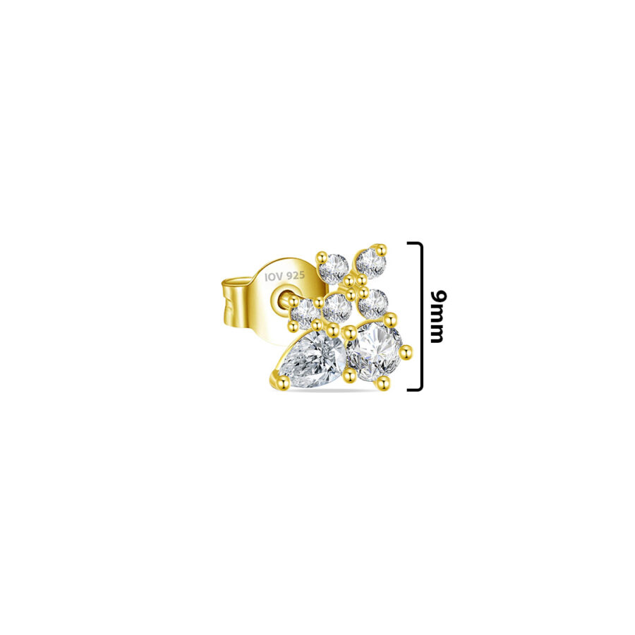 Cluster of different stone shapes stud earring. - Image 2
