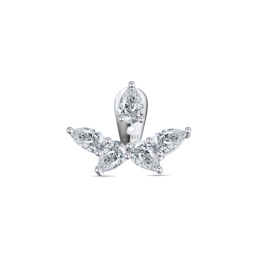 Back and front pear shape stones earring.