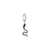 CZ ruby color snake hoop earring.