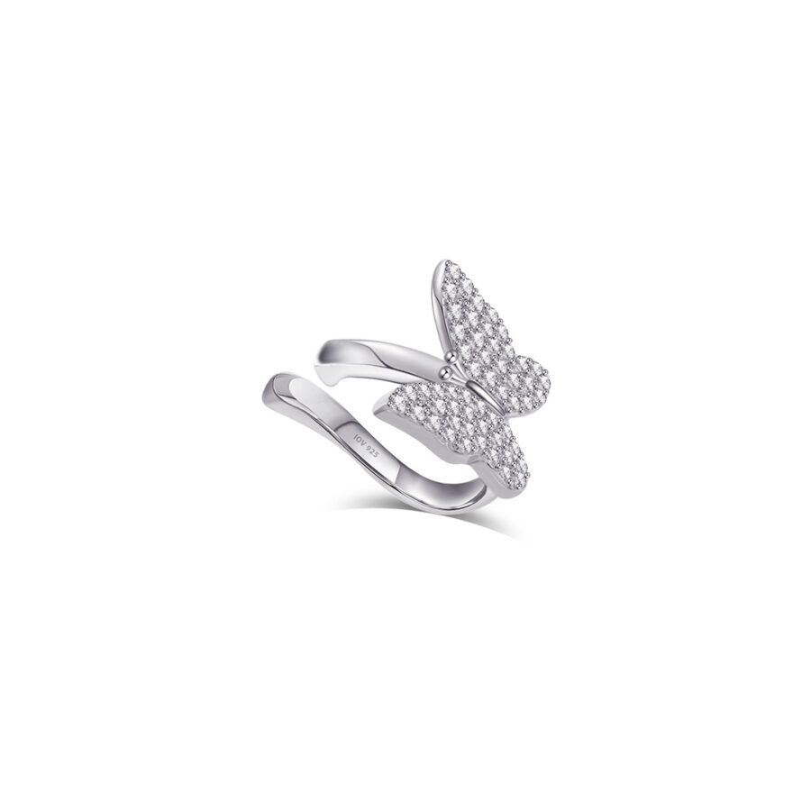 Butterfly shape earcuff with CZ stones.