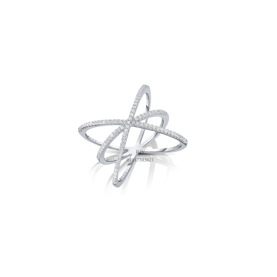 Criss cross X shape ring.