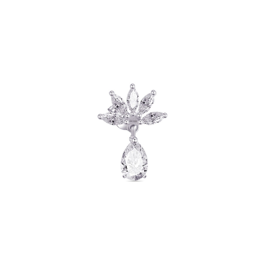 CZ marquise stones with dangling pear shape stud earring.