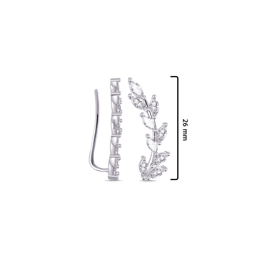 leaf shape marquise stones climber earrings. - Image 2