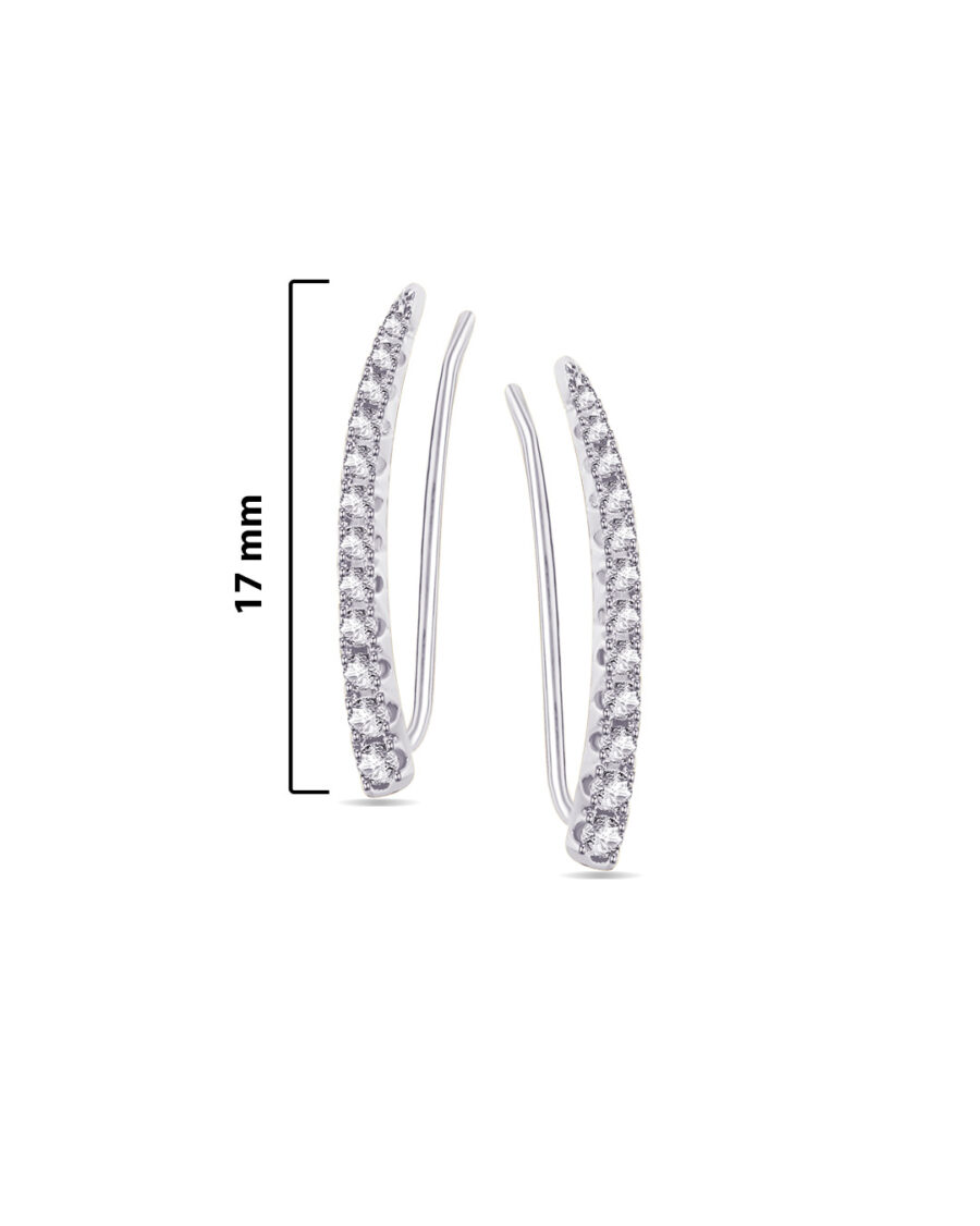 CZ crawler graduated round stones earrings. - Image 2