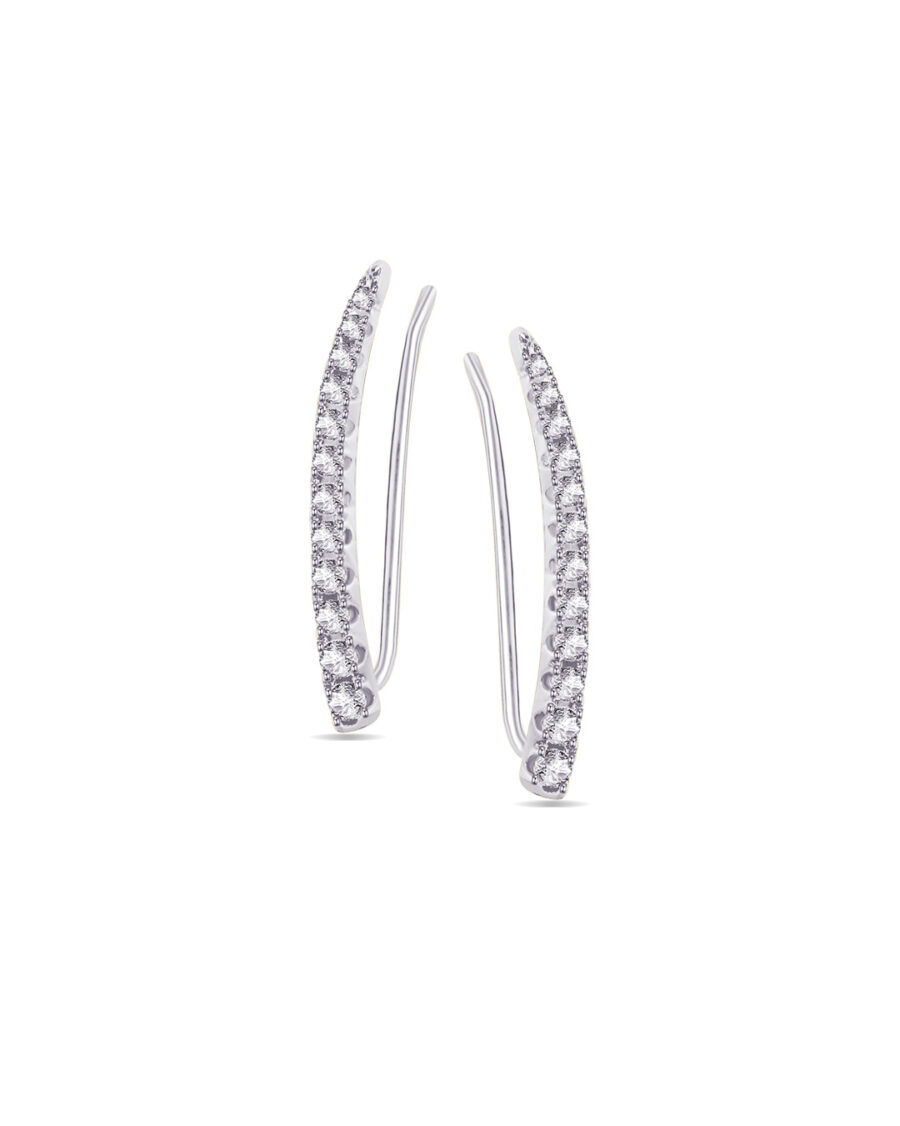 CZ crawler graduated round stones earrings. - Image 4