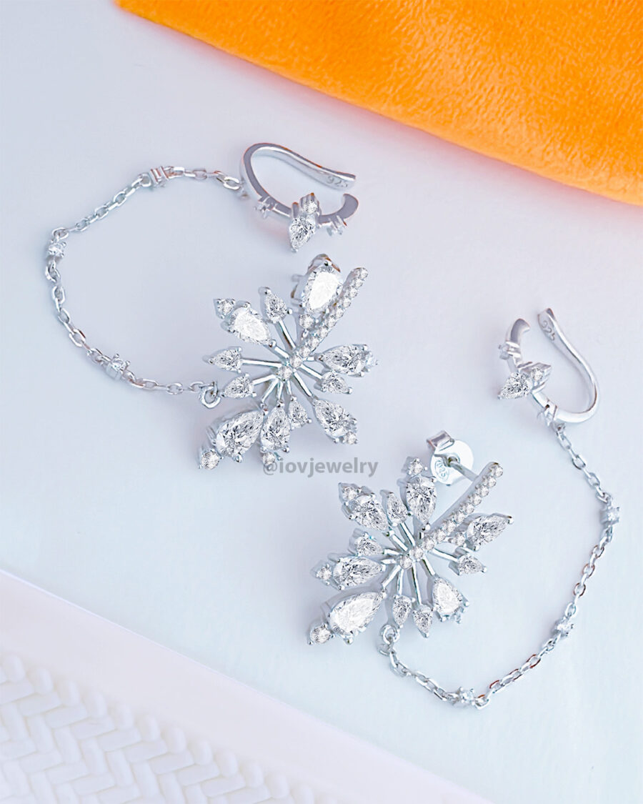 cluster of pear shapes attached to earcuff. - Image 2