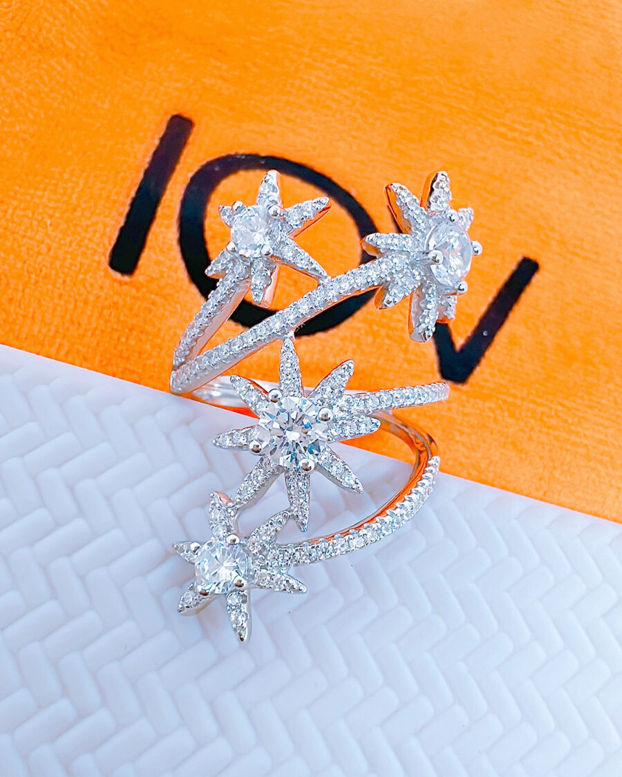 multiple CZ stars ring.