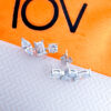 CZ three mixed stone shapes stud earrings.