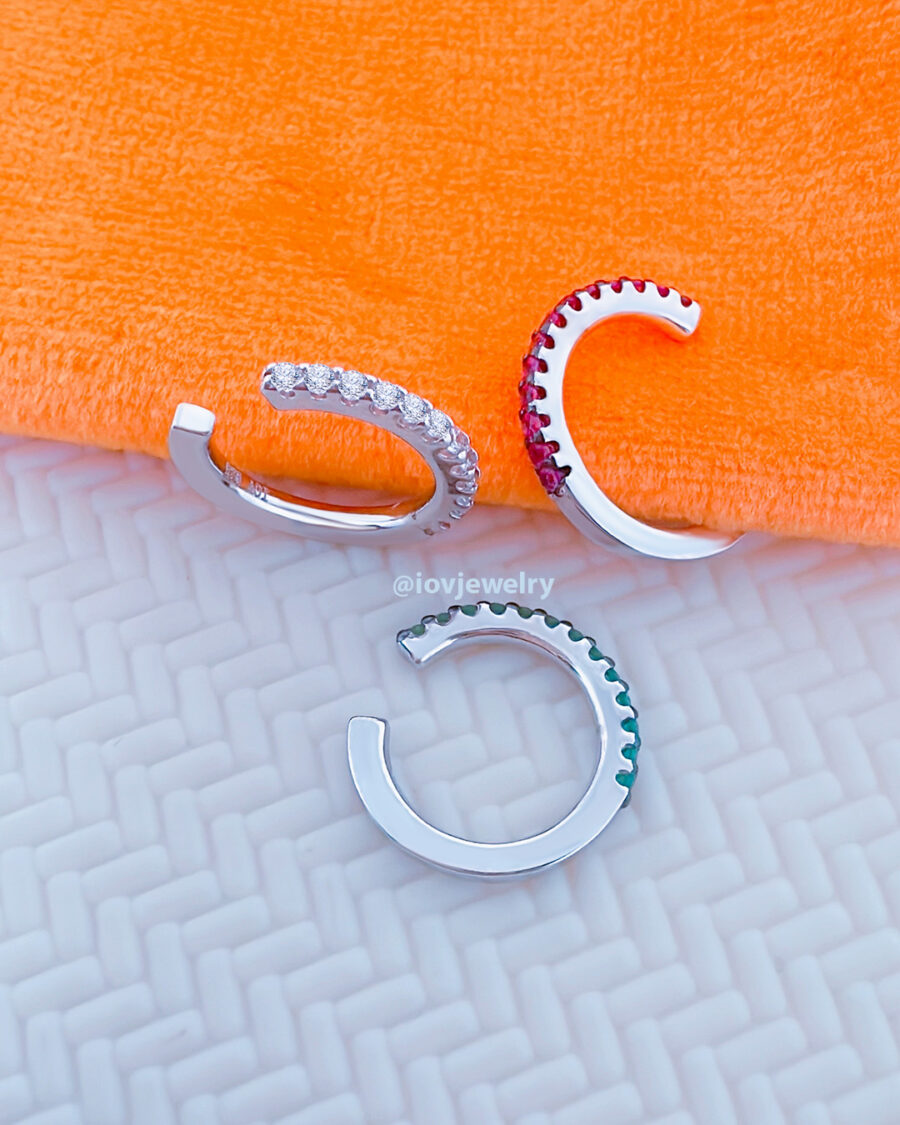 color CZ one line earcuff. - Image 2