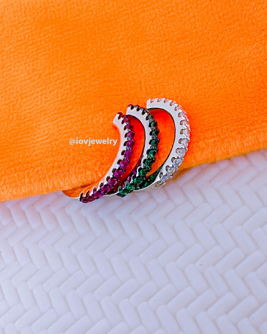 color CZ one line earcuff.