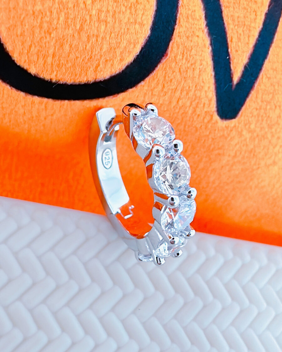 12mm luxury diamond style hoops earrings. - Image 3