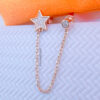 double stud star and CZ bezel stone setting earring.