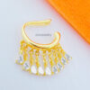 CZ dangling pear shapes earcuff.