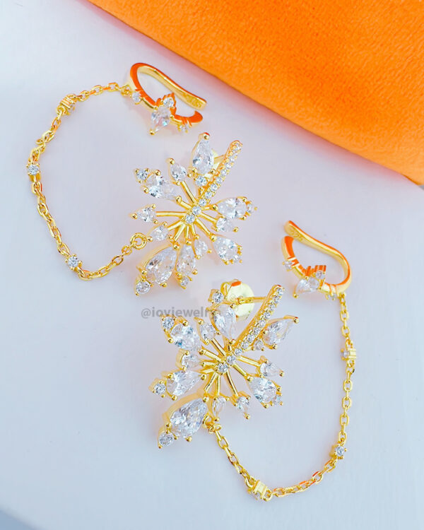 cluster of pear shapes attached to earcuff.
