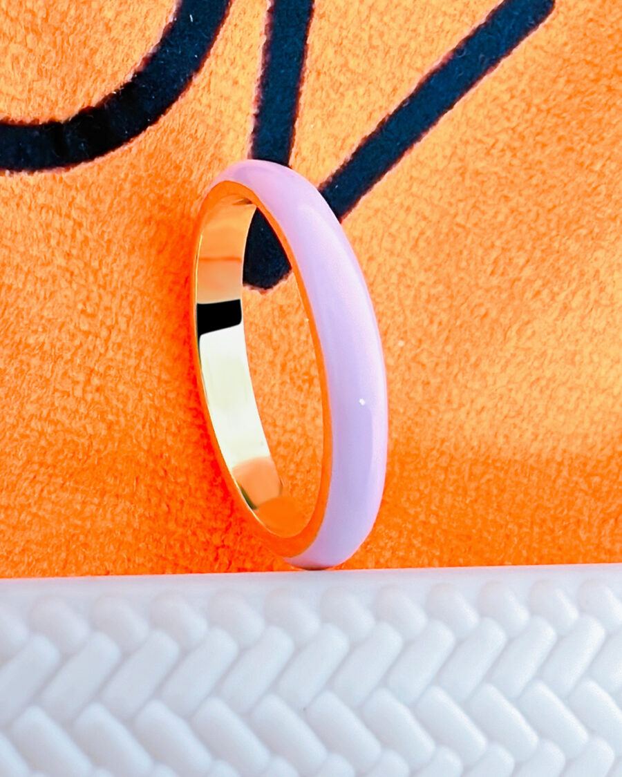 enamel turquoise and purple eternity golden bands. - Image 3