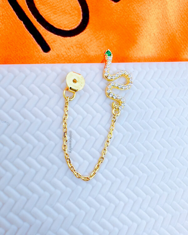 back and front serpent chain earring.