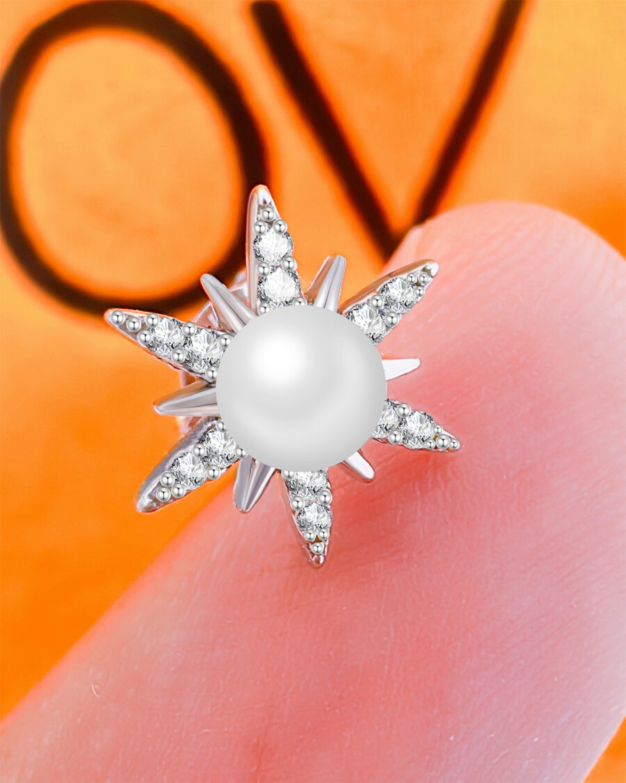 star shape with pearl stud earring.