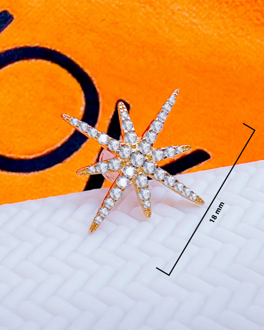 star shape rosegold stud earring. - Image 4