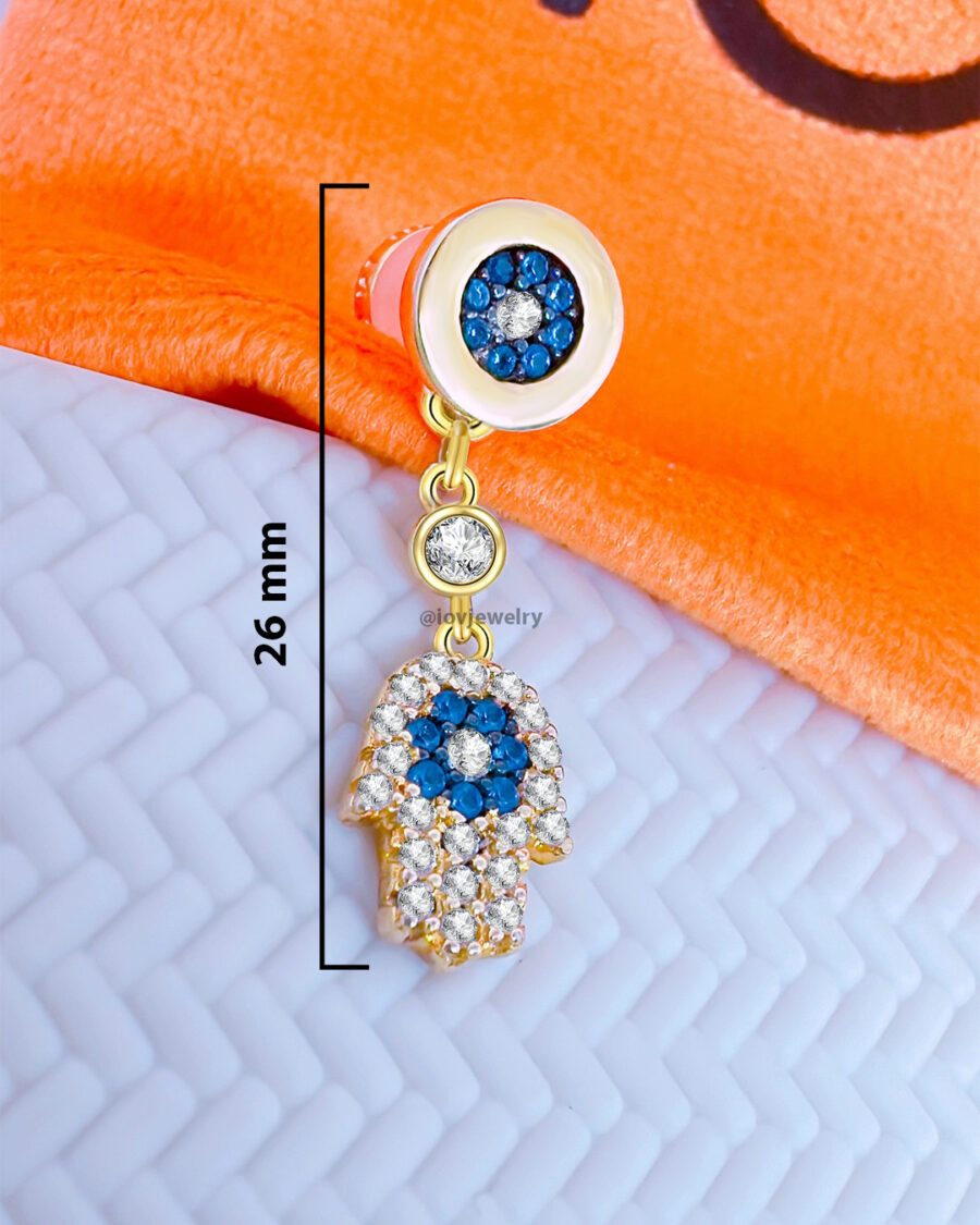 back and front hamsa shape earring. - Image 3