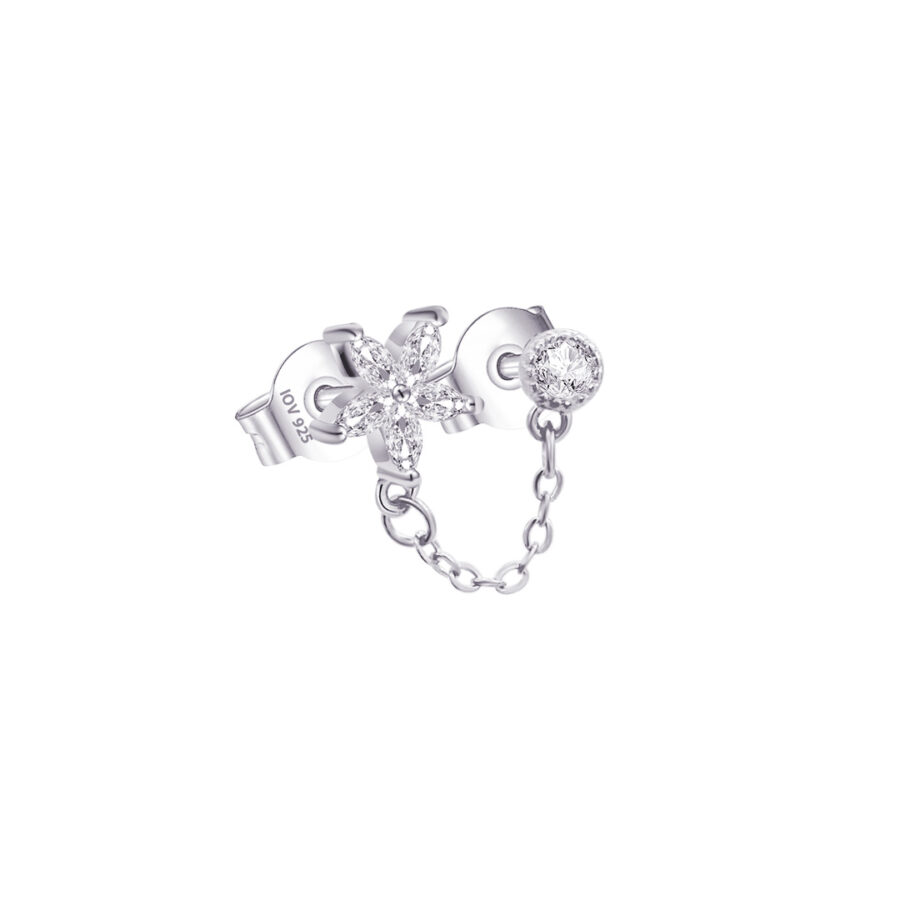 flower shape and single stone chain linked. - Image 2