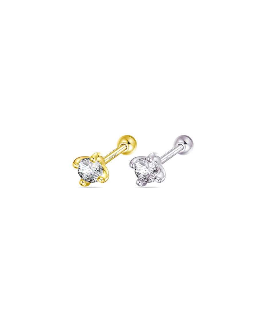 2.5mm round stone ballback piercing earring.