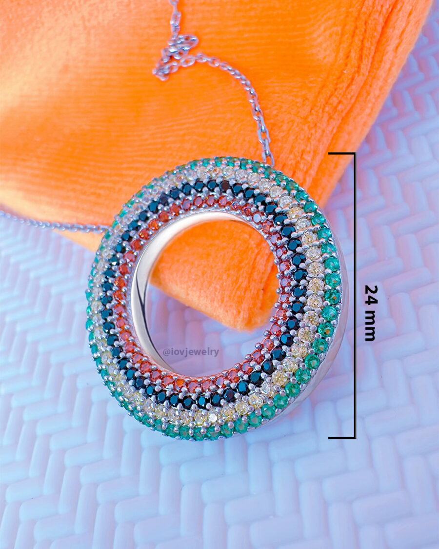 multicolored circle of love necklace. - Image 2