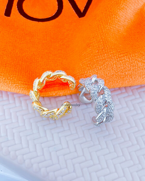 CZ curb chain design earcuff.