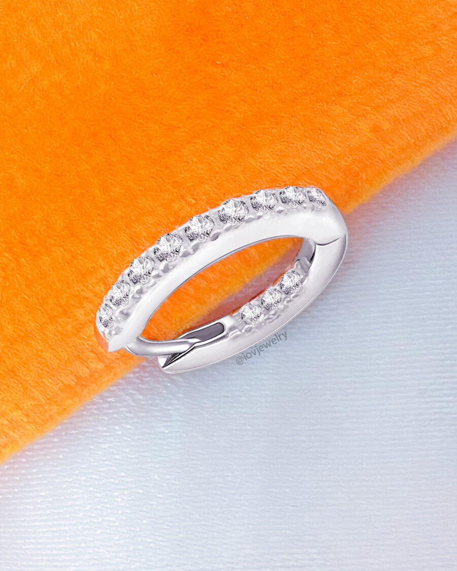 8mm inside out CZ huggie hoops. - Image 2