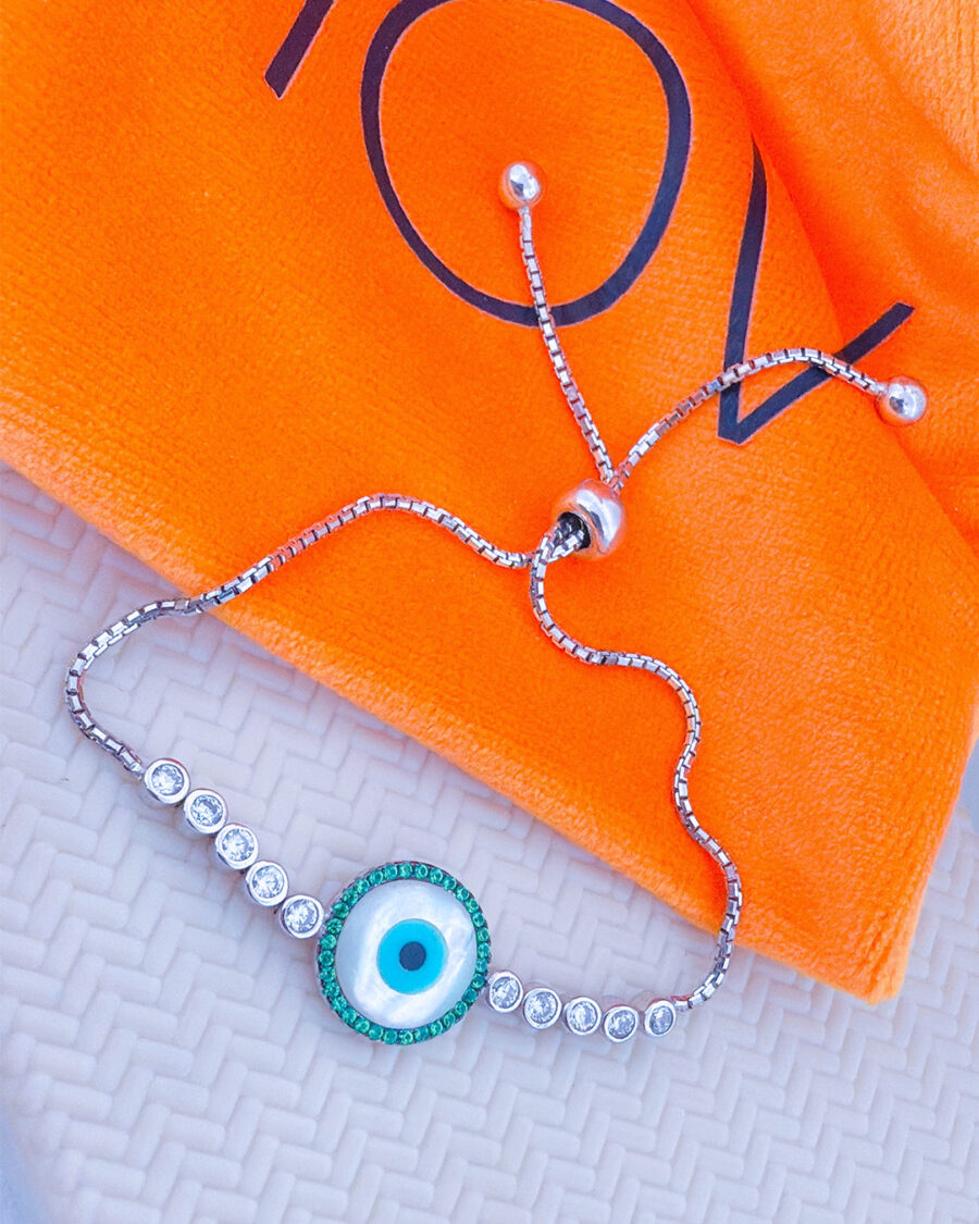 MOP evil eye adjustable bracelet.