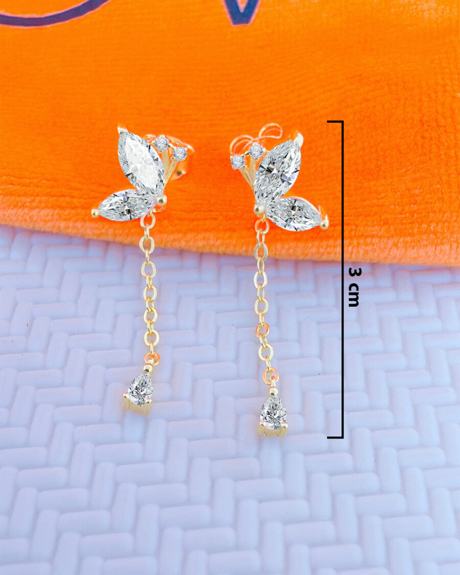 split butterfly shape pair of earrings. - Image 2