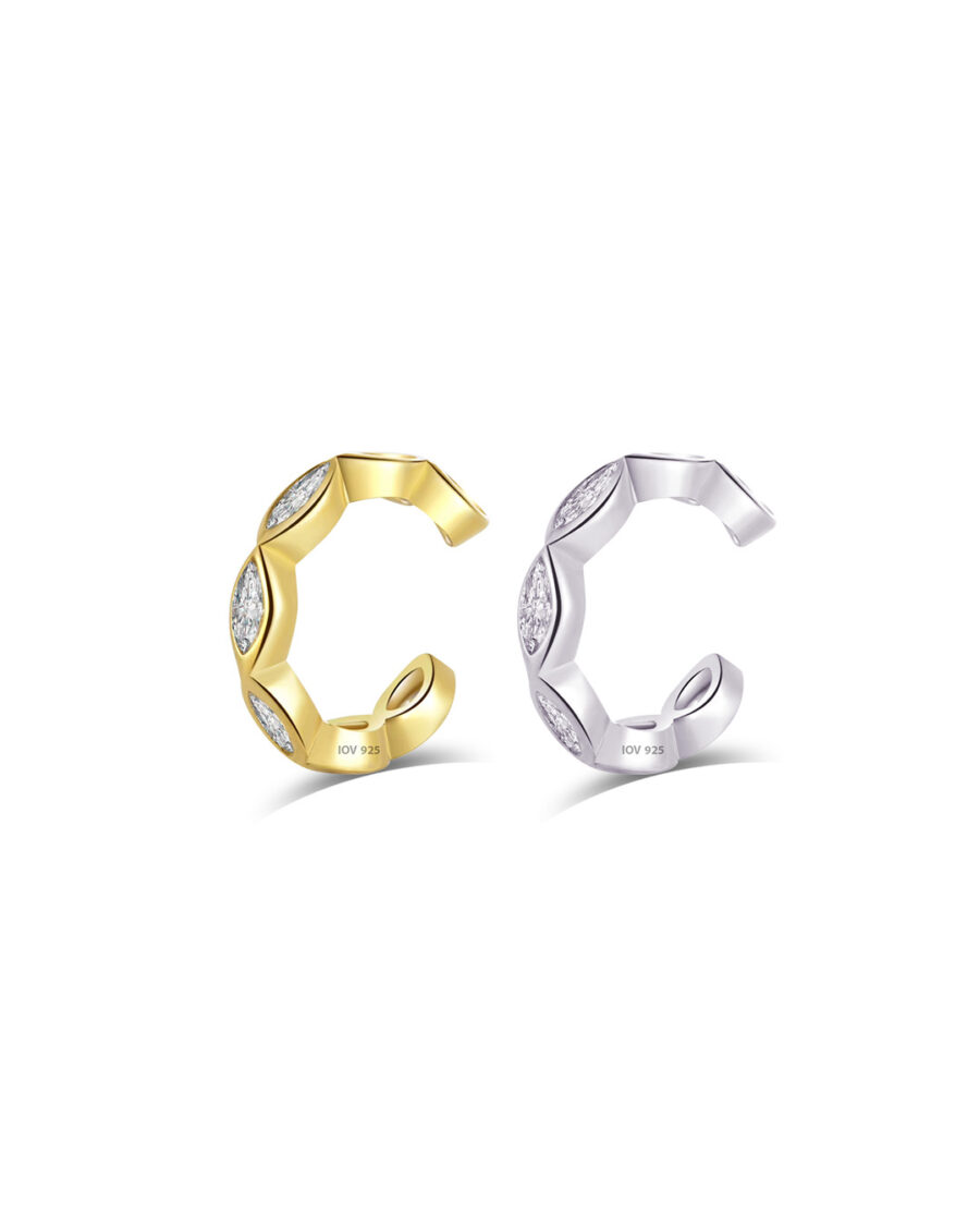 One line marquise stones earcuff.
