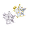 CZ cluster os pear and round stones stud earring.