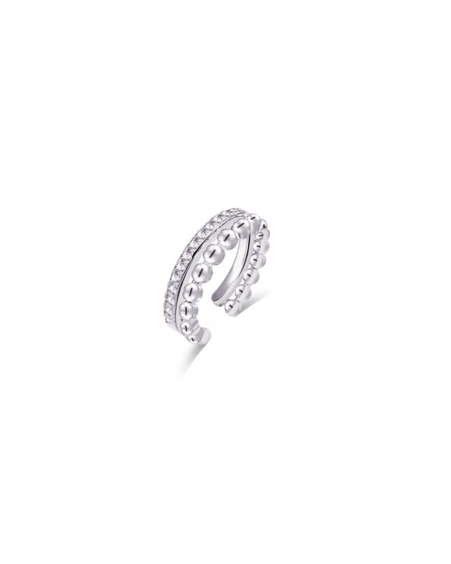 one line CZ and beads earcuff. - Image 2