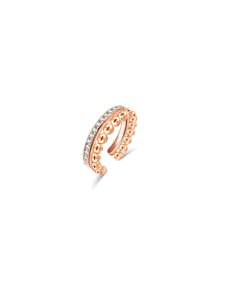one line CZ and beads earcuff. - Image 3
