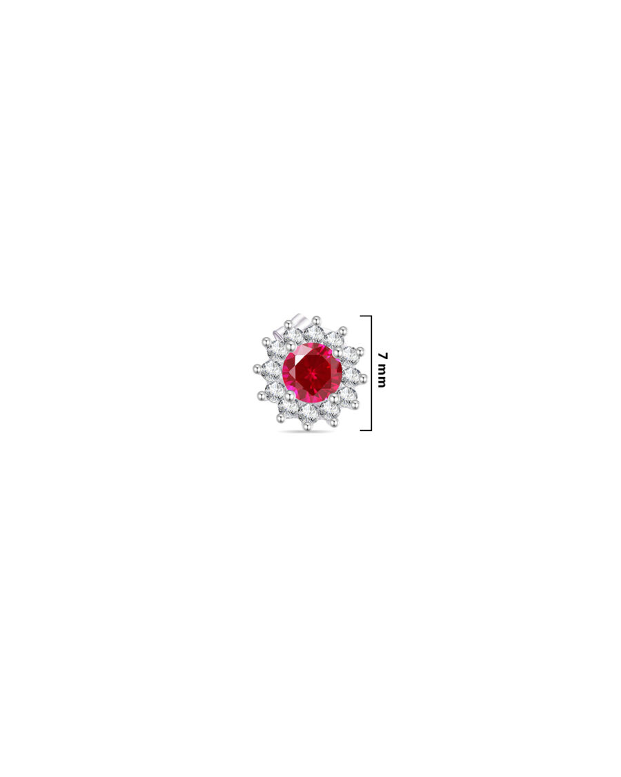 CZ round stone in a halo setting stud earrings. - Image 3
