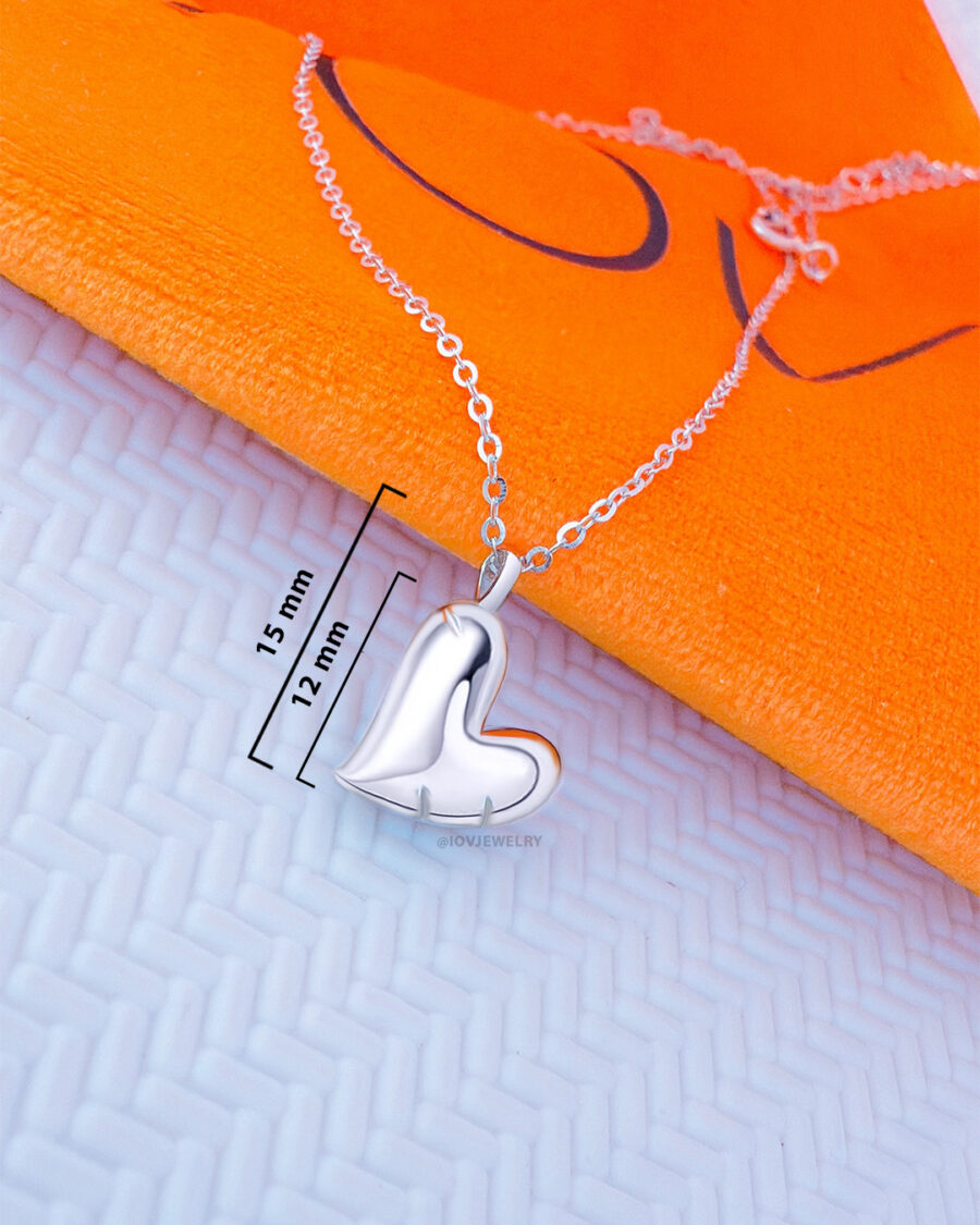 plain heart shape necklace. - Image 3