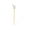 pearl and green CZ with dangling chain stud earring.