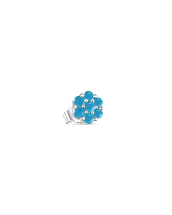 6mm round cluster of turquoise stones stud earring.