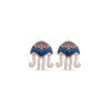 Multi color CZ jelly fish shape rosegold stud earring.