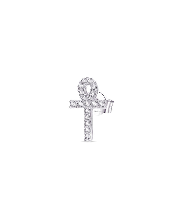CZ Pharaonic key of life sign stud earring.