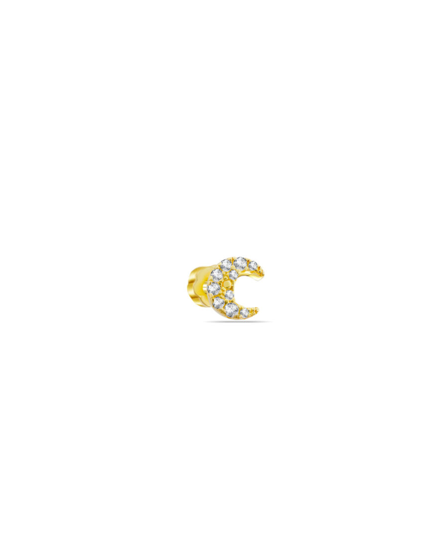 5mm CZ creascent shape piercing flatback.