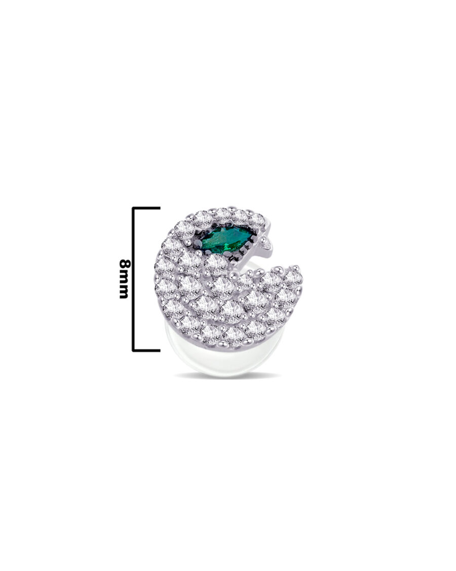 CZ pacman shape stud earring. - Image 2