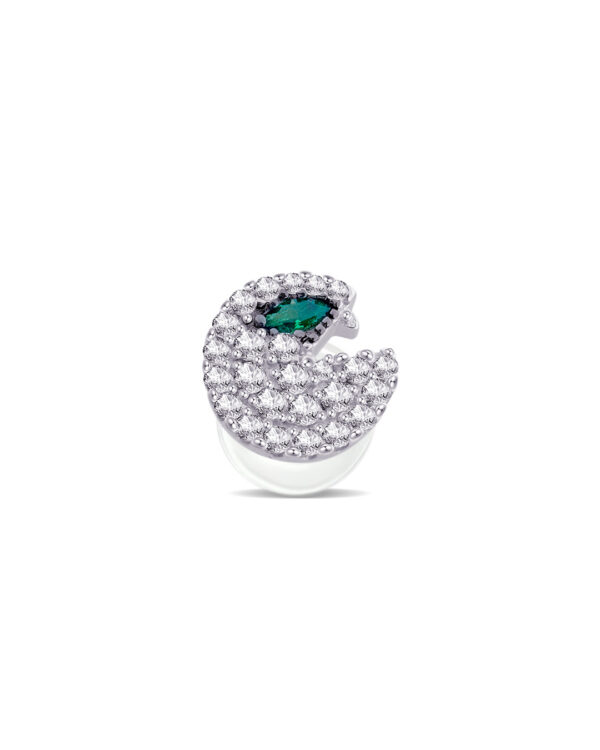 CZ pacman shape stud earring.