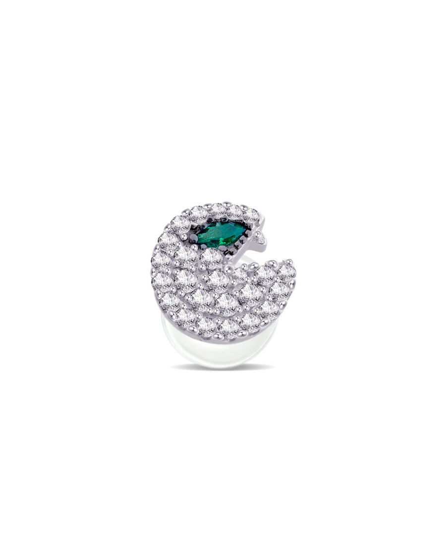 CZ pacman shape stud earring.