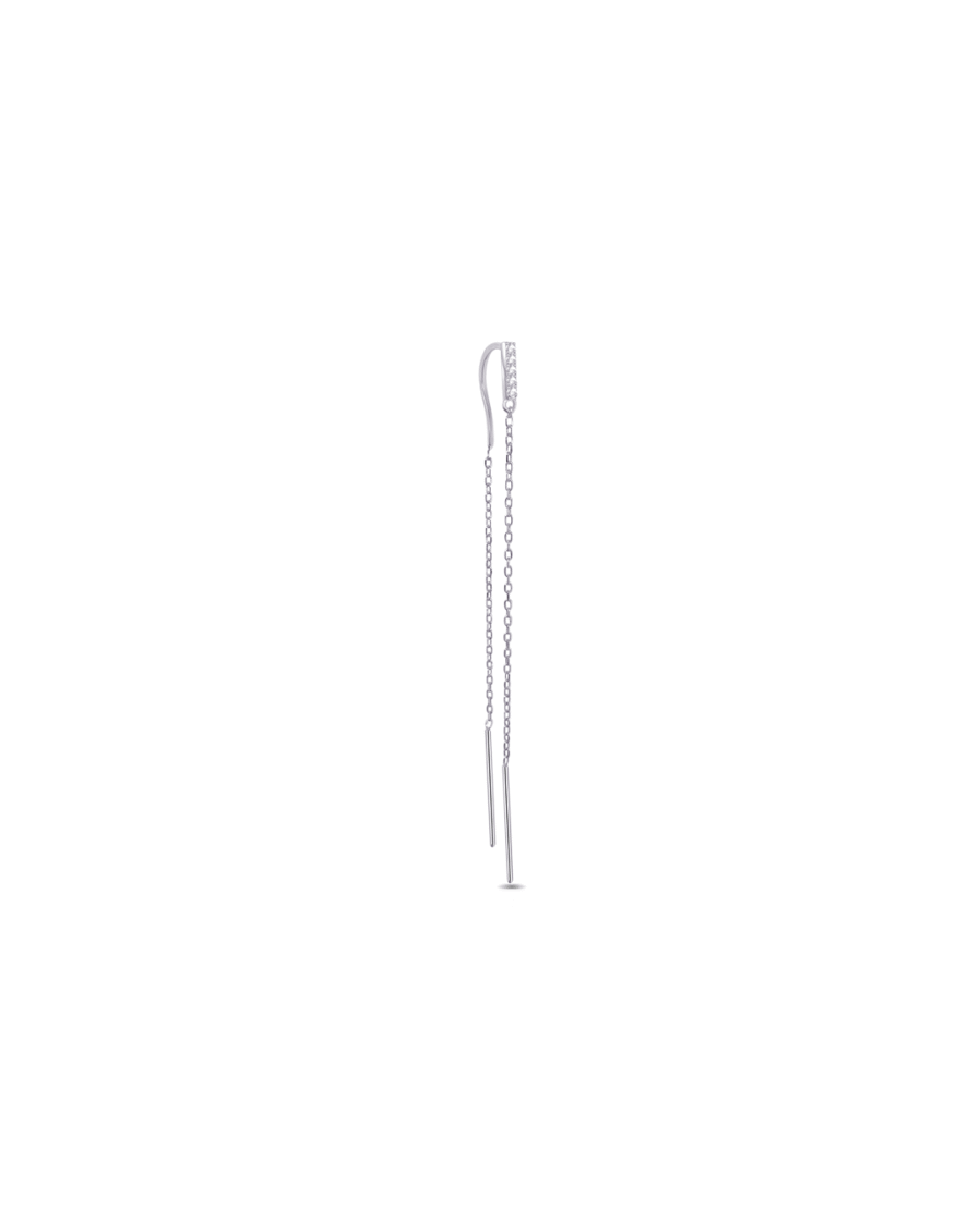 CZ bar threader style earring. - Image 3
