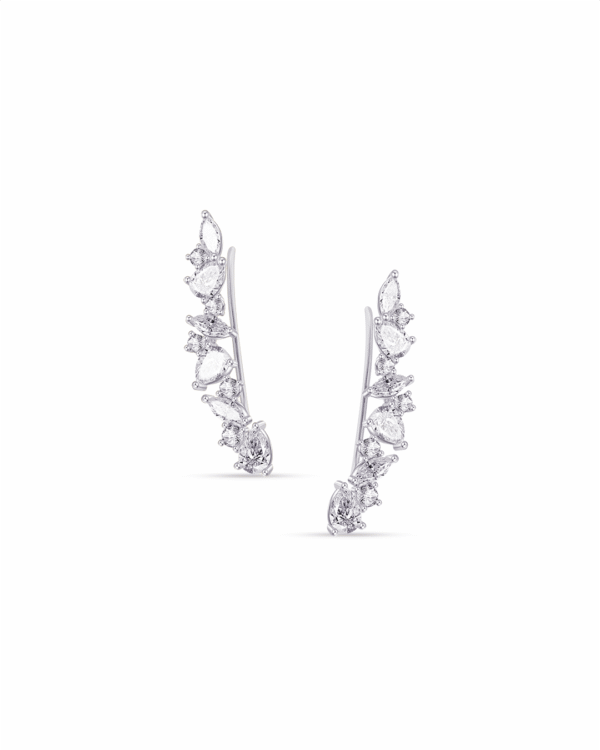 fancy and round CZ climber earrings.