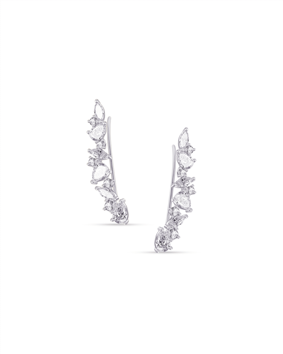 fancy and round CZ climber earrings.
